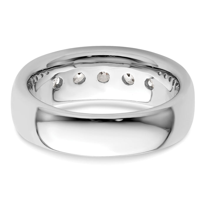 High-Quality 14K White Gold 5-Stone Band with 1 Carat Diamonds - Stylish Value!-5
