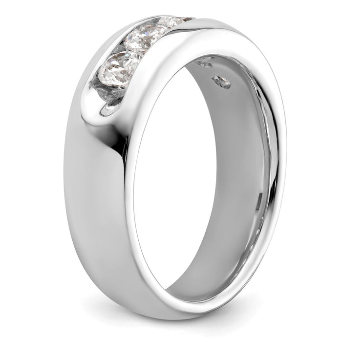 High-Quality 14K White Gold 5-Stone Band with 1 Carat Diamonds - Stylish Value!-6