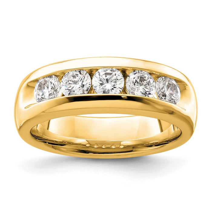 Buy 14K Yellow Gold Open Channel Band for 5-Stone Setting - Stylish & Affordable!-1