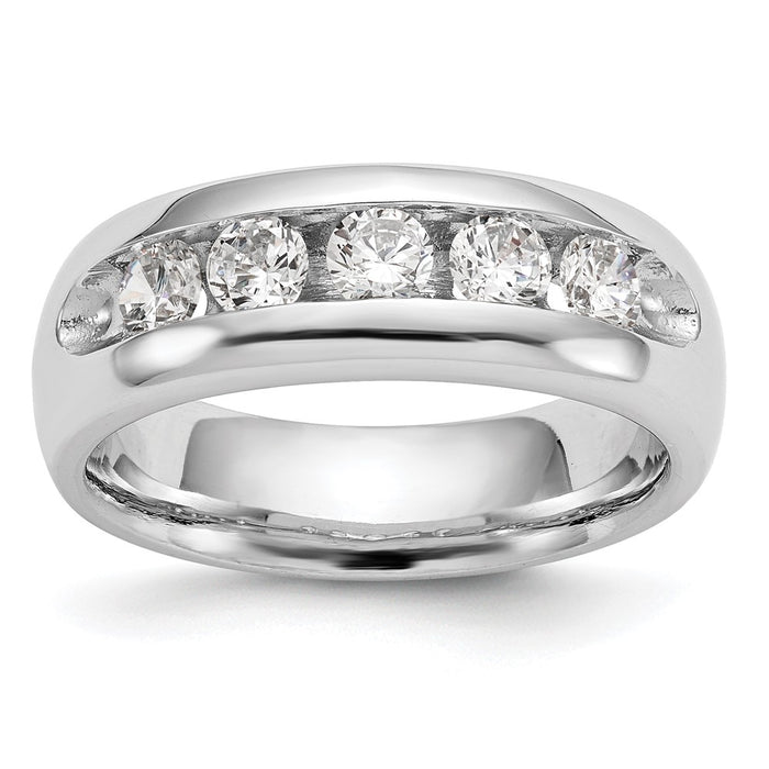 Buy Exclusive 14K White Gold 5-Stone Diamond Band - 1.2 Carats, Stylish & Affordable-1