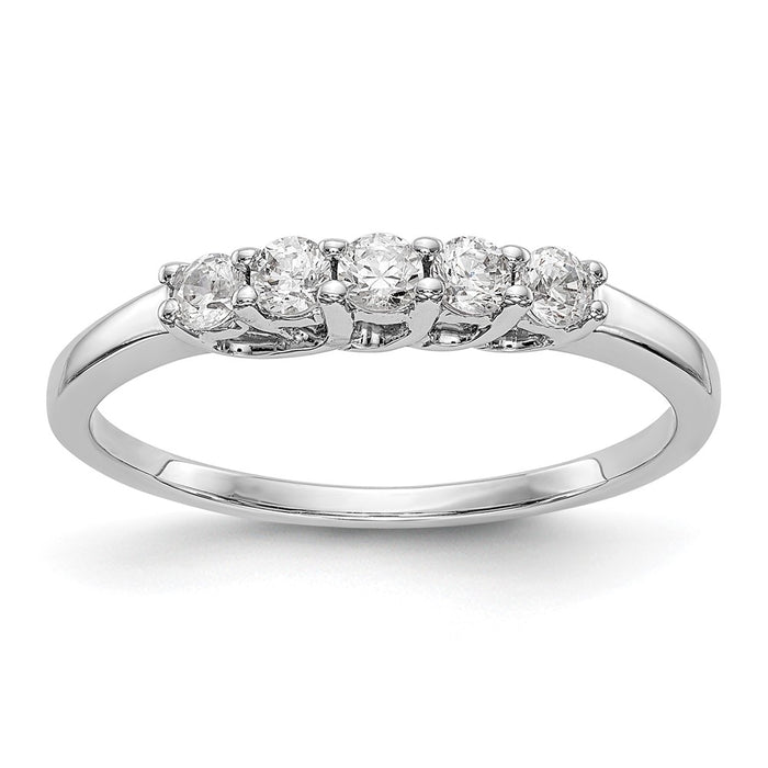 Buy 14K White Gold 5-Stone Diamond Band - 1/4 Carat, Stylish Value!-1