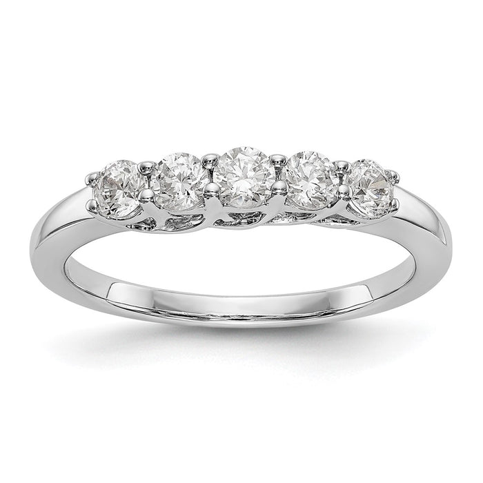 Buy Exclusive 14K White Gold 5-Stone Diamond Band Setting - Stylish & Affordable!-1