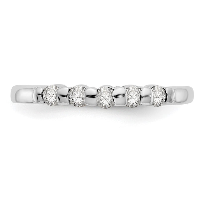 Buy 14K White Gold 5-Stone Diamond Band - Stylish Channel-Set Mounting-4