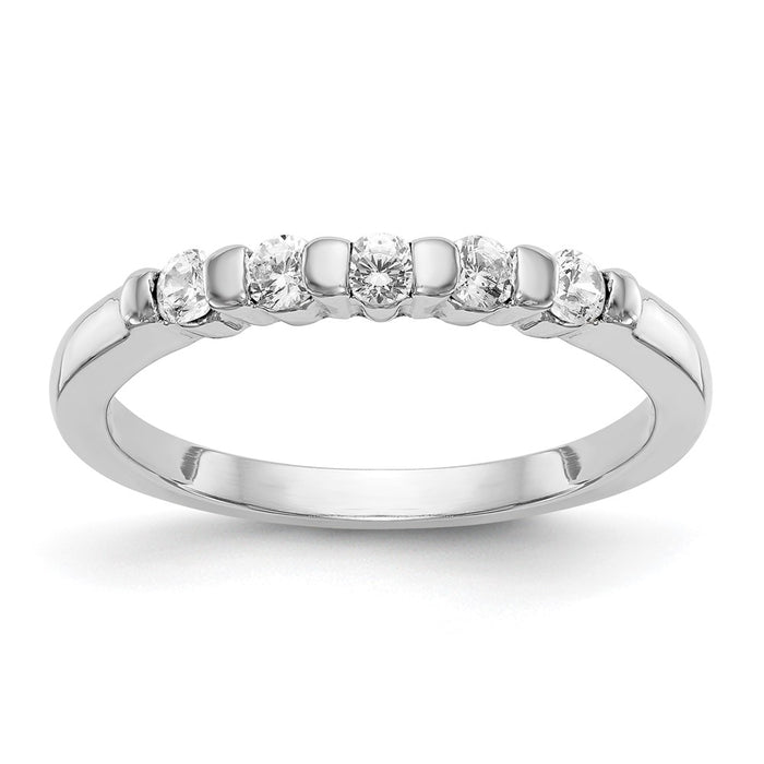 Buy 14K White Gold 5-Stone Diamond Band - Stylish Channel-Set Mounting-1