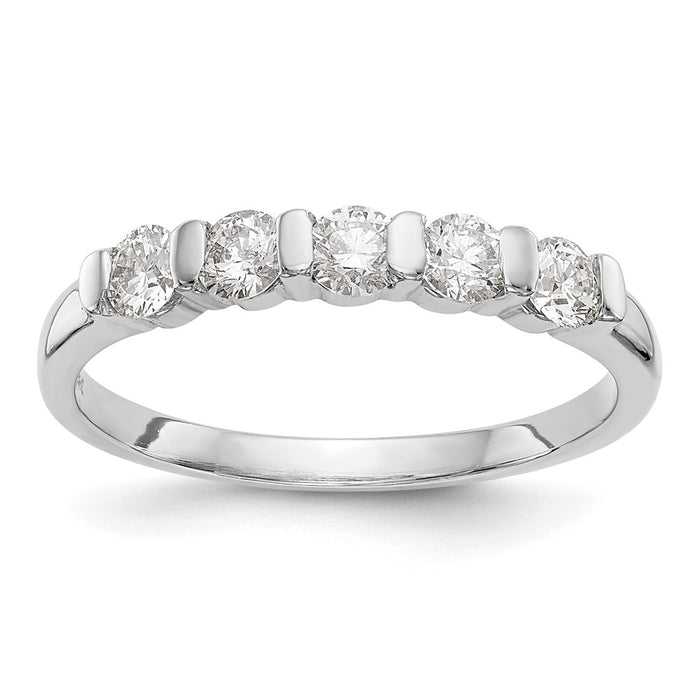 Buy Exclusive 14K White Gold 5-Stone Diamond Band - Stylish & Affordable!-1