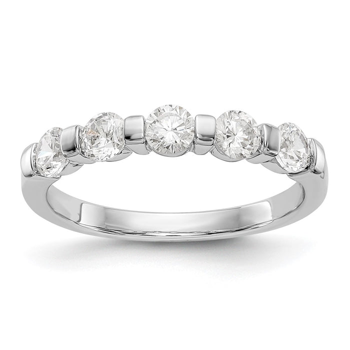 Buy Exclusive 14K White Gold 5-Stone Diamond Band Mounting - Stylish & Affordable-1