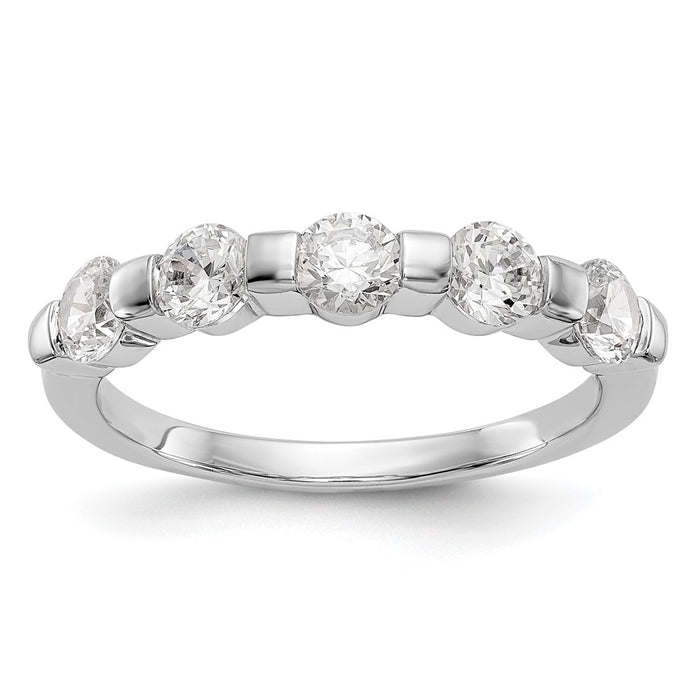 Buy Stylish 14K White Gold 5-Stone Diamond Band - 1 Carat Total Weight-1