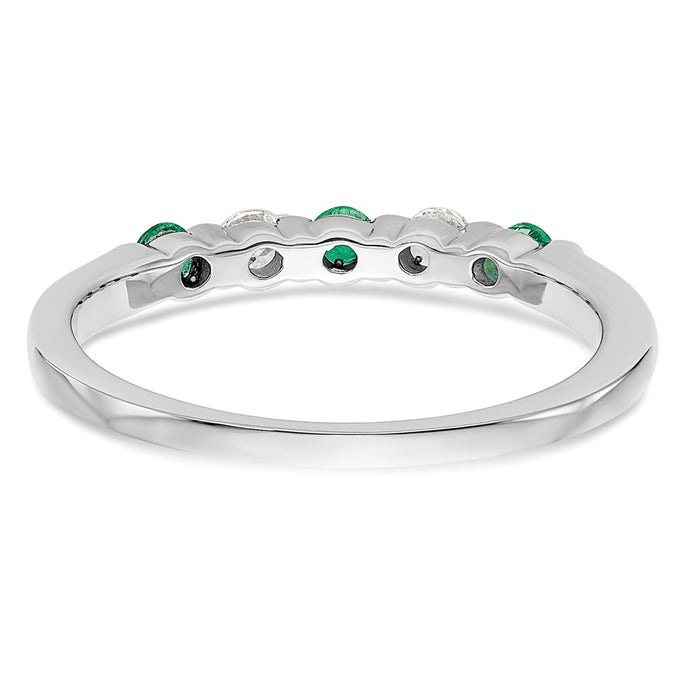 Order Exclusive 14K White Gold Diamond & Emerald Band | 1/10 Carat Luxury-5