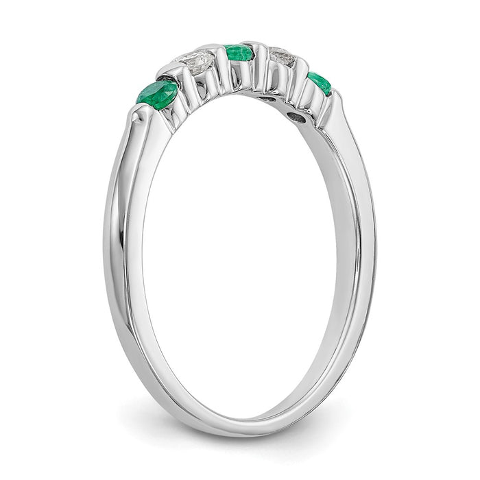 Order Exclusive 14K White Gold Diamond & Emerald Band | 1/10 Carat Luxury-6