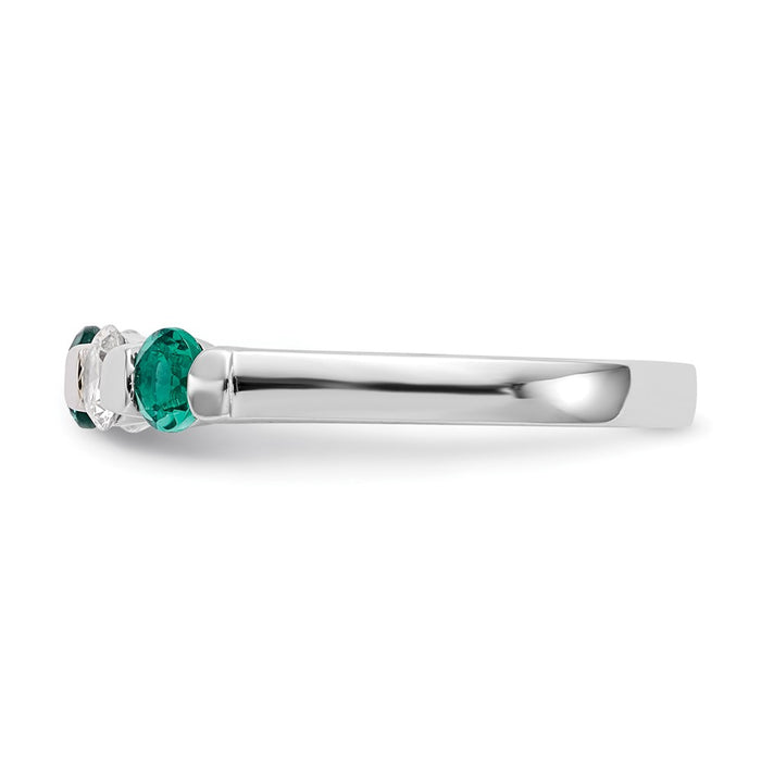 Buy Exclusive 14K White Gold 1/3 Carat Diamond & Emerald Eternity Band-3