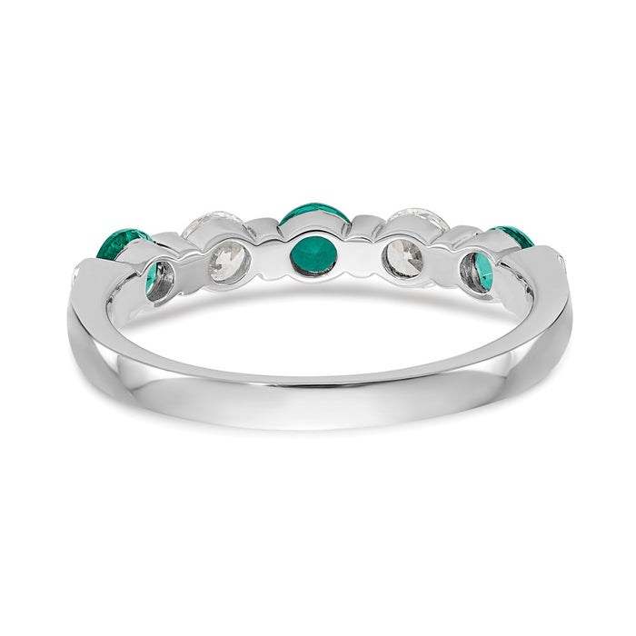 Buy Exclusive 14K White Gold 1/3 Carat Diamond & Emerald Eternity Band-5
