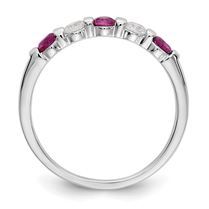 Buy Exclusive 14K White Gold Diamond & Ruby Band Ring, 1/5 Carat Value!-2