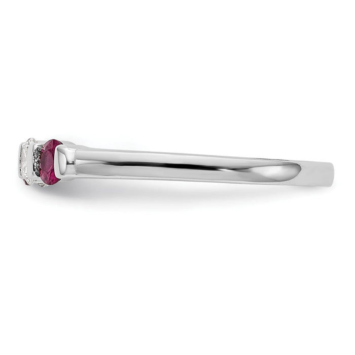 Buy Exclusive 14K White Gold Diamond & Ruby Band Ring, 1/5 Carat Value!-3