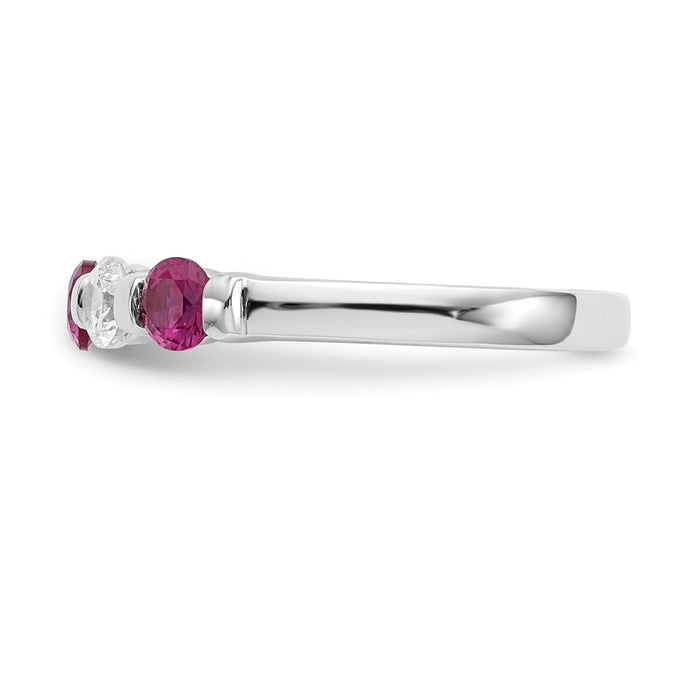 Buy Exclusive 14K White Gold Eternity Band with 1/3 Carat Diamond & Ruby - Affordable Luxury!-3