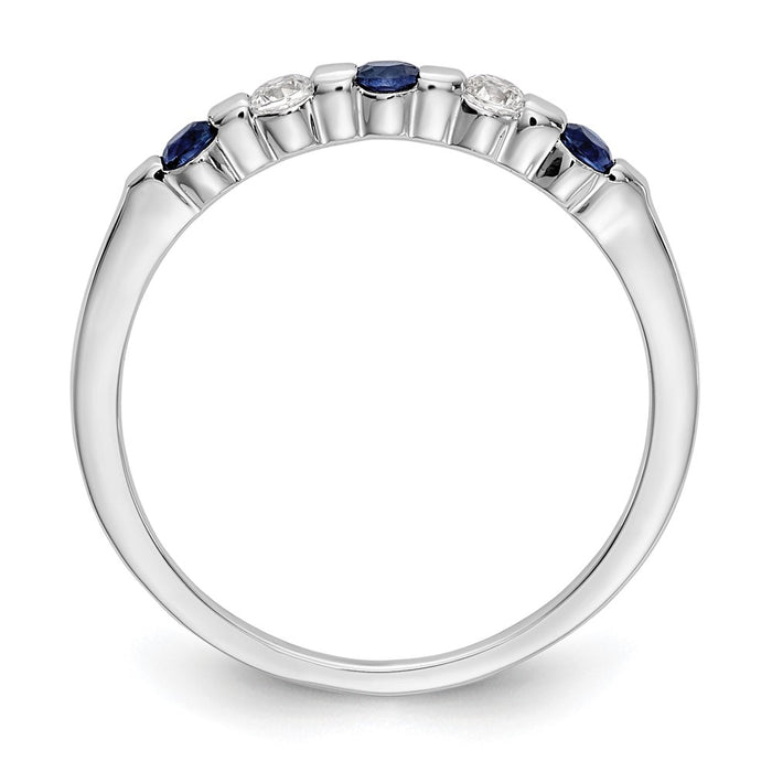 Buy Stylish 14K White Gold Eternity Band with 1/10 Carat Diamonds & Sapphires-2