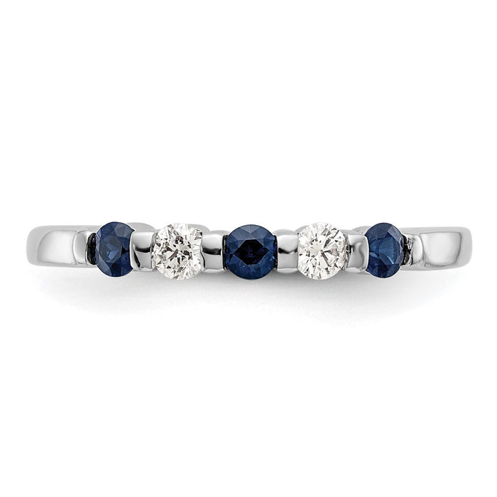 Buy Stylish 14K White Gold Eternity Band with 1/10 Carat Diamonds & Sapphires-4
