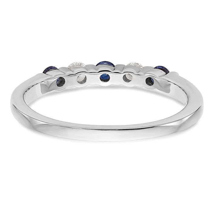 Buy Stylish 14K White Gold Eternity Band with 1/10 Carat Diamonds & Sapphires-5