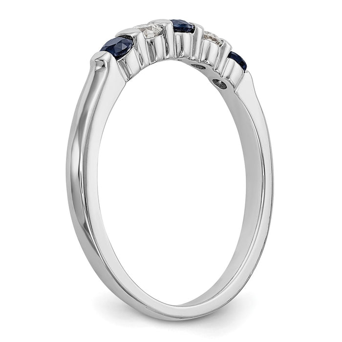 Buy Stylish 14K White Gold Eternity Band with 1/10 Carat Diamonds & Sapphires-6