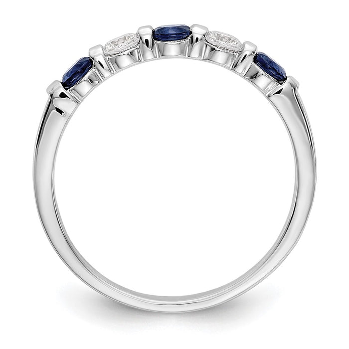 Exclusive 14K White Gold Eternity Band with 1/5 Carat Diamonds & Sapphires-2