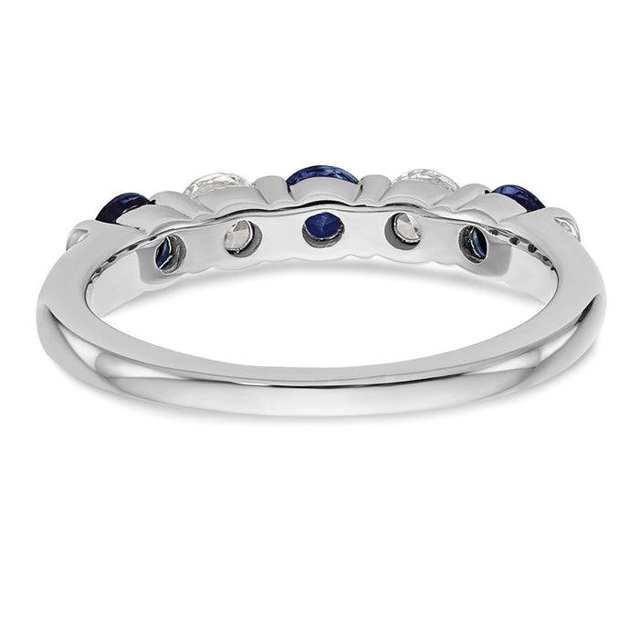 Shop Stylish 14K White Gold Eternity Band - 1/3 Carat Diamond & Blue Sapphire-5
