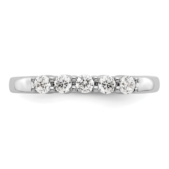 High-Quality 14K White Gold 5-Stone Diamond Band - 1/3 Carat, Stylish Value!-4