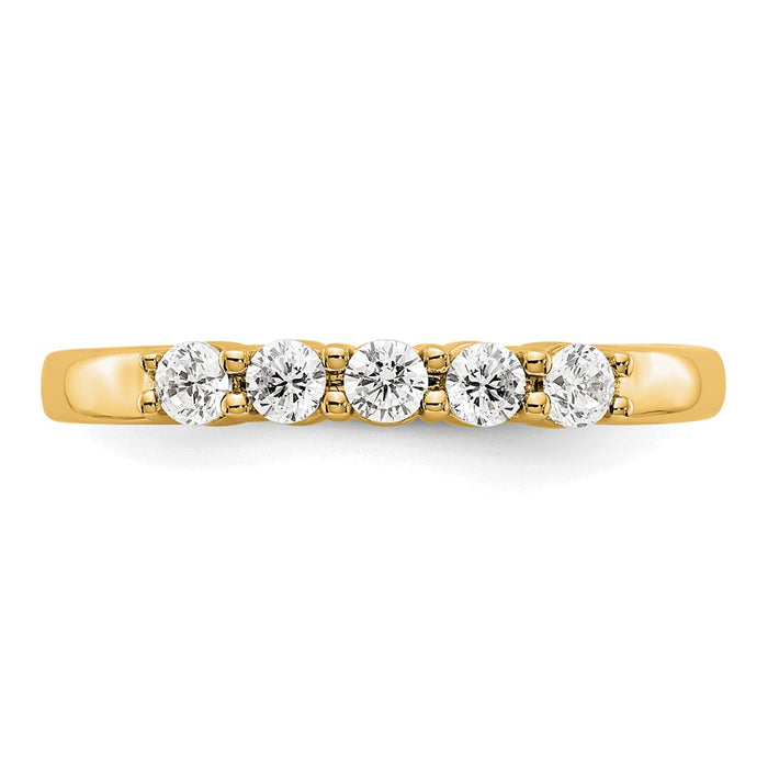 Buy Stylish 14K Yellow Gold 5-Stone Diamond Band Setting (2.5mm) Today!-4