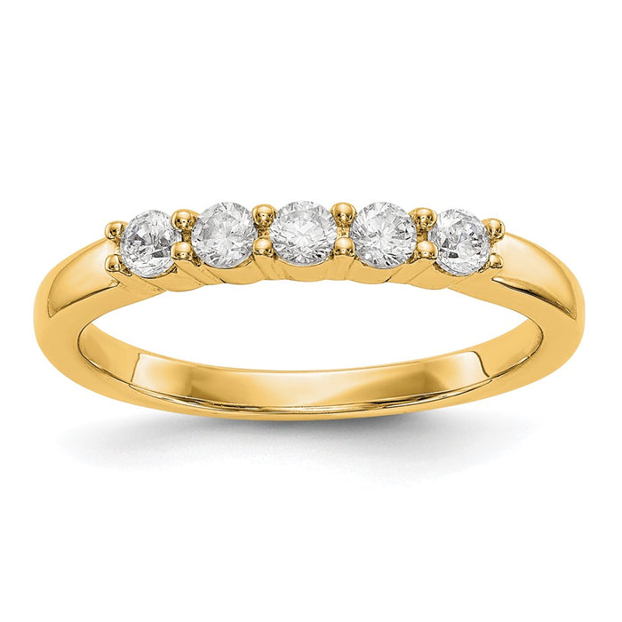Buy Stylish 14K Yellow Gold 5-Stone Diamond Band Setting (2.5mm) Today!-1