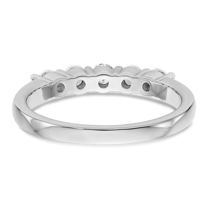 Buy Stylish 14K White Gold 5-Stone Diamond Band - 1/2 Carat Total Weight-5