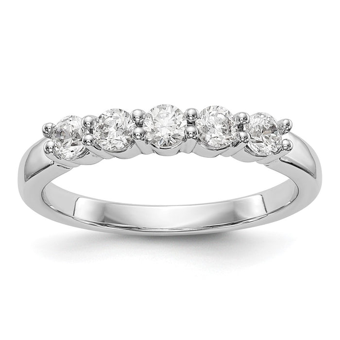 Buy Stylish 14K White Gold 5-Stone Diamond Band - 1/2 Carat Total Weight-1