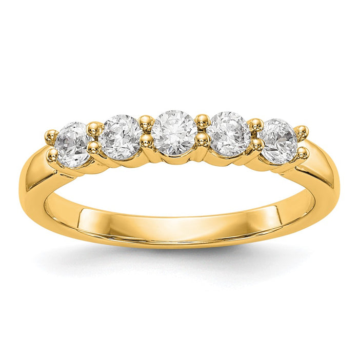 High-Quality 14K Gold 5-Stone Diamond Band Setting - Stylish & Affordable!-1