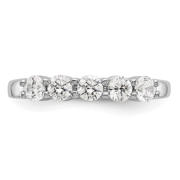 High-Quality 14K White Gold 5-Stone Diamond Band - 5/8 Carat Value Jewelry-4