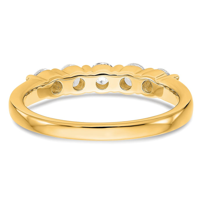 Exclusive 14K Yellow Gold 5-Stone Diamond Band Setting for 5 Round Diamonds (3.2mm)-5