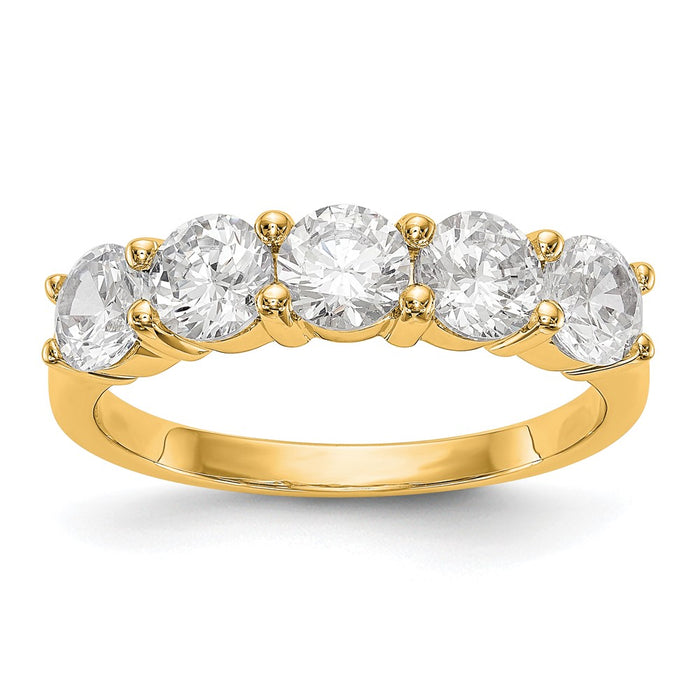 Buy Exclusive 14K Gold 5-Stone Diamond Band Setting, 4.5mm Round, Stylish Design-1