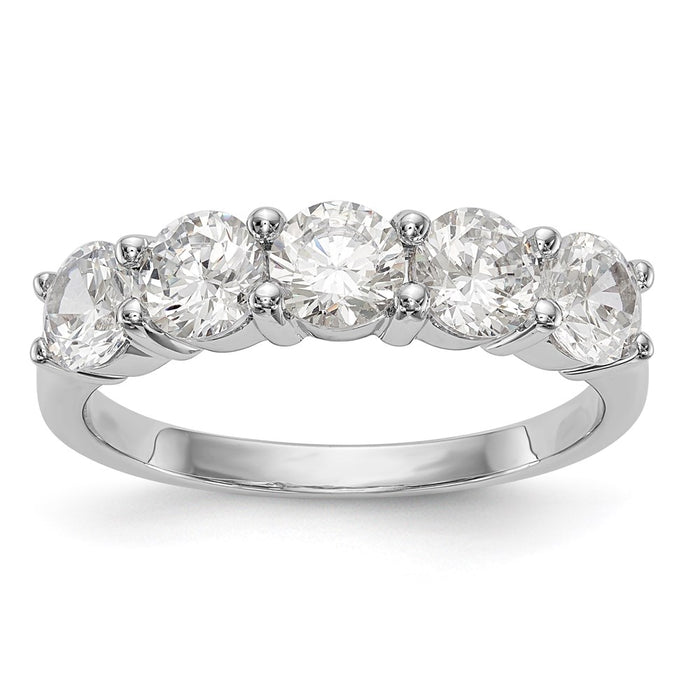 Exclusive 14K White Gold 5-Stone Diamond Band Setting | Stylish & Affordable Design-1