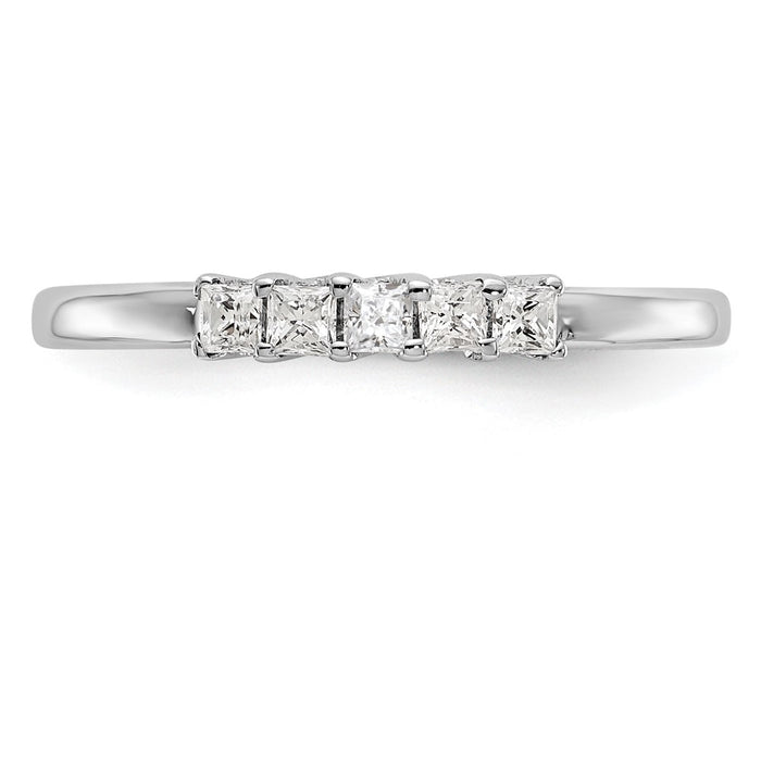Buy Exclusive 14K White Gold 5-Stone Diamond Band Setting for 5 Princess Cuts-4