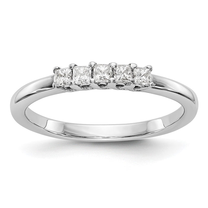 Buy Exclusive 14K White Gold 5-Stone Diamond Band Setting for 5 Princess Cuts-1