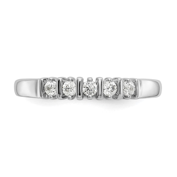 Exclusive 14K White Gold 5-Stone Diamond Band Mounting for 2.1mm Gems-4