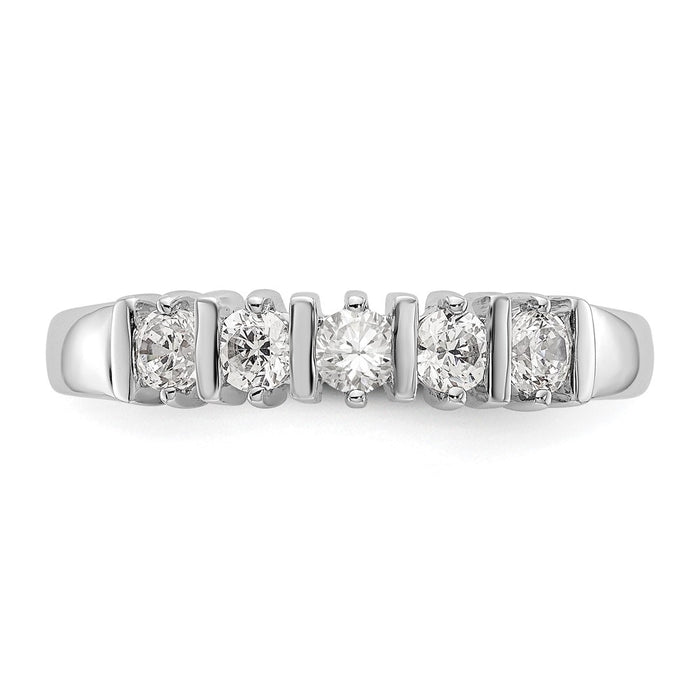 Buy Exclusive 14K White Gold 5-Stone Diamond Band Setting - Stylish & Affordable!-4