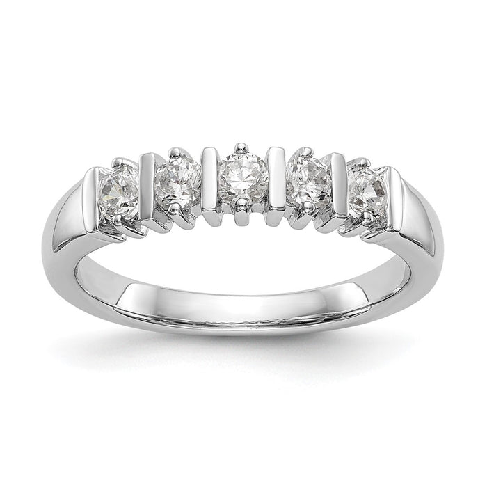 Buy Exclusive 14K White Gold 5-Stone Diamond Band Setting - Stylish & Affordable!-1