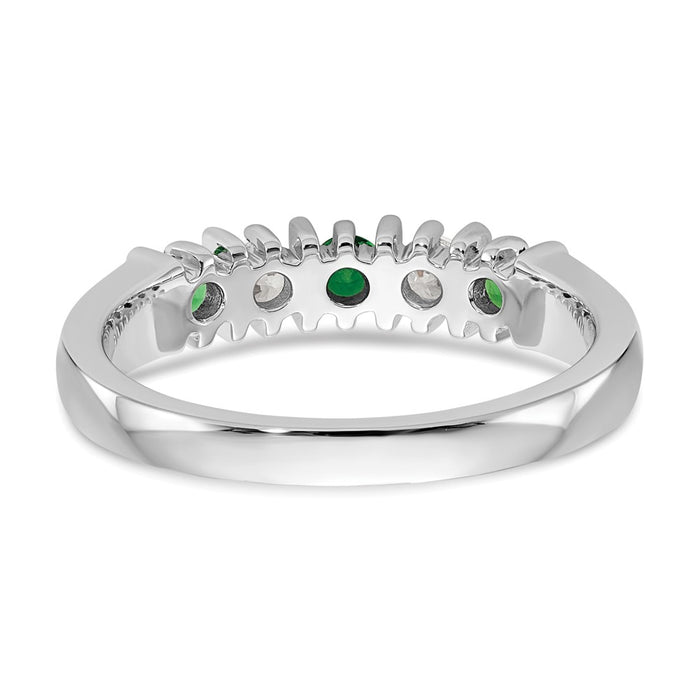 Buy Stylish 14K White Gold Diamond & Emerald Eternity Band, 1/5 Carat Weight-5