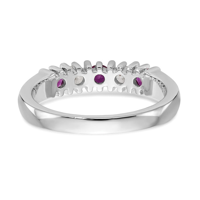 Exclusive 14K White Gold Ruby Band Ring with 1/5 Carat Diamonds - Stylish Value-5