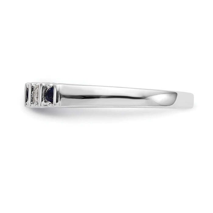 Buy Stylish 14K White Gold Eternity Band with 1/15 Carat Diamonds & Sapphires-3