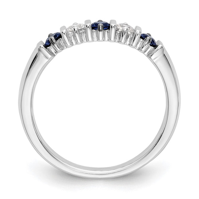 Buy Stylish 14K White Gold Eternity Band with 1/5 Carat Diamonds & Sapphires-2