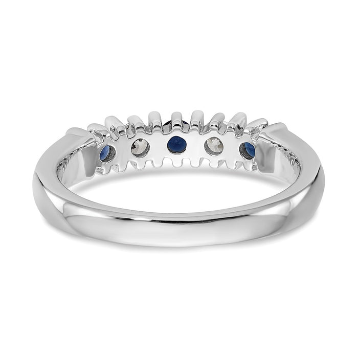 Exclusive 14K White Gold Diamond & Blue Sapphire Eternity Band - 1/5 Carat Value-5