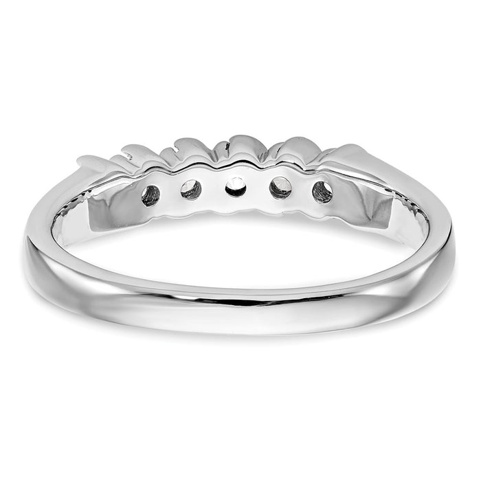 Buy Stylish 14K White Gold 5-Stone Diamond Band - 1/4 Carat Total Weight-5