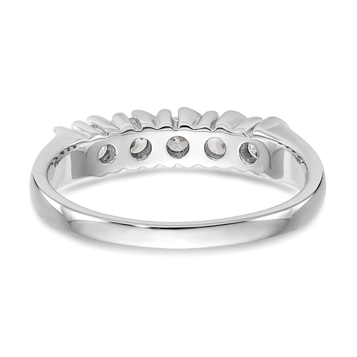 Exclusive 14K White Gold 5-Stone Round Diamond Band - 1/2 Carat Luxury-5