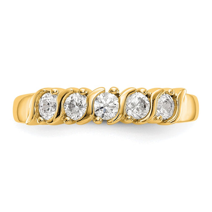 Buy Stylish 14K Yellow Gold 5-Stone Diamond Band for 2.9mm Round Stones-4