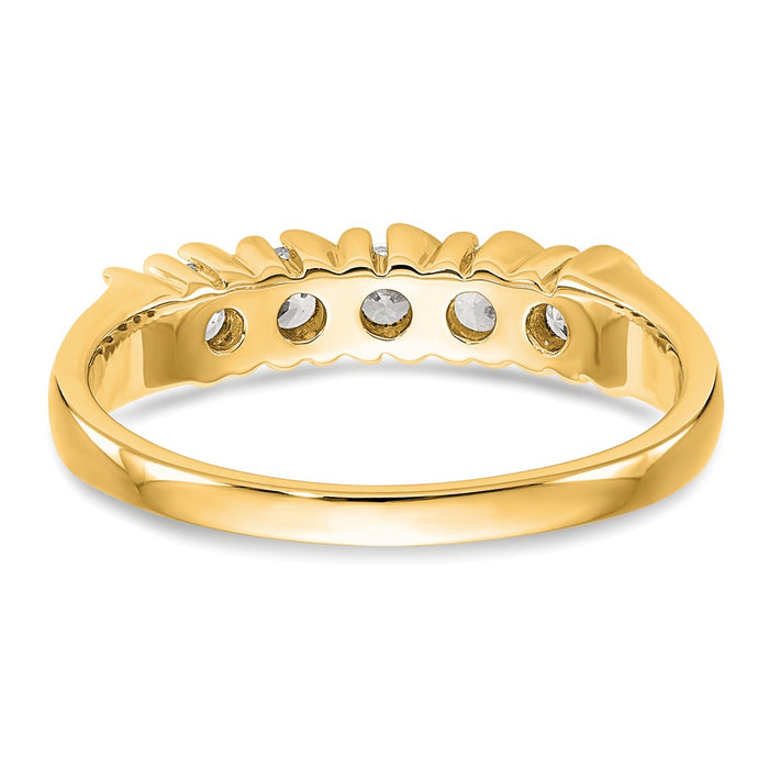 Buy Stylish 14K Yellow Gold 5-Stone Diamond Band for 2.9mm Round Stones-5