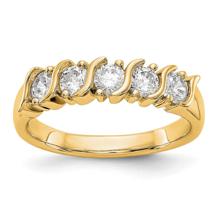 Buy 14K Yellow Gold 5-Stone Diamond Band Mounting - Stylish, .85mm Prong Set-1