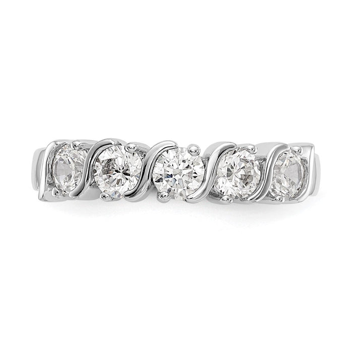 Buy Exclusive 14K White Gold 5-Stone Diamond Band - Stylish Prong-Set Mounting-4